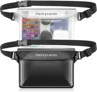 Thijox - 2-Pack Waterdichte Pouch Bag IPX8 Bumbag met Verstelbare Heupriem, Bescherm Telefoon, Portemonnee, Paspoort, Voor Strand, Paddle Board, Campi