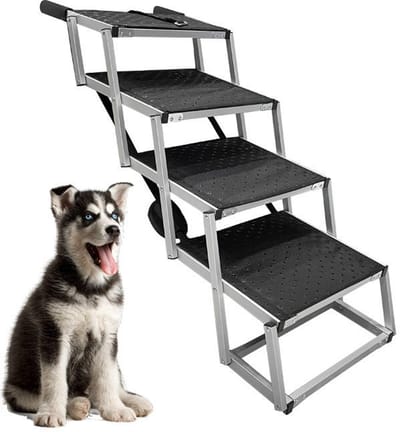 BlueTime - Hondentrap - Hondentrap Loopplank - Honden Speelgoed - 4 Treden - Hondentrapje voor Honden - trap hond