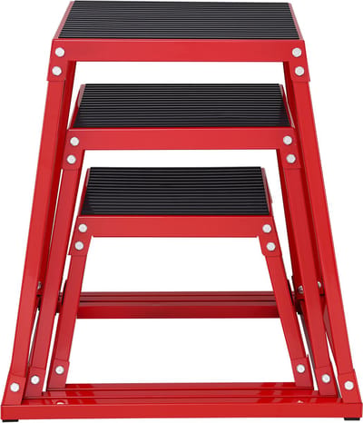 Plyometrische Springboxen, 12/18/24 Inch, Antislip Platform voor Thuisgymnastiektraining, Rood, voor Krachttraining