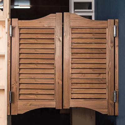 Rustieke Saloon Deuren - Houten Cowboy Deuren - Ruimtes Scheiden - Automatisch Sluitend - W33.5*H28 - Bruin