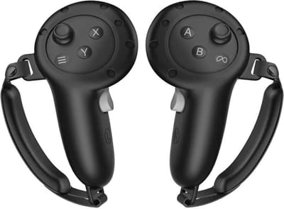 Siliconen controllerhoezen + houder voor Meta Quest 3S / Quest 3 – Zachte antislip beschermgreep met verstelbare bandjes – VR-accessoires (zwart/grijs)