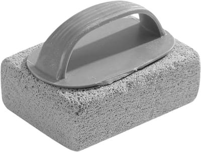 Zwembadreinigingssteen - Puimsteen Tegels - Zwembad Schoonmaken - Met Handvat - 10 x 7 x 7 cm - Grijs