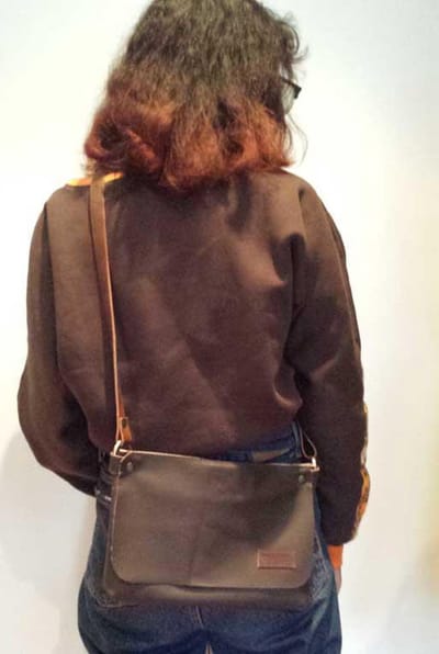 Toetie & Zo Handgemaakte Leren Tas China Bruin, schoudertas, crossbodytas, leder, bruin, festivaltas, kleptas
