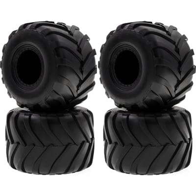 Pneus argentés en caoutchouc pour voiture sur chenilles télécommandée, 4 pièces de remplacement 72x49mm pour Axial SCX24 FMS FCX24 noir