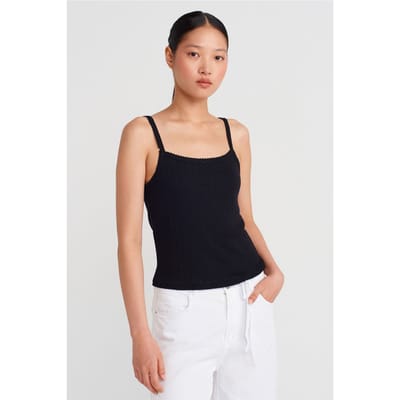 Gestructureerde Katoen Modal Camisole Blouse