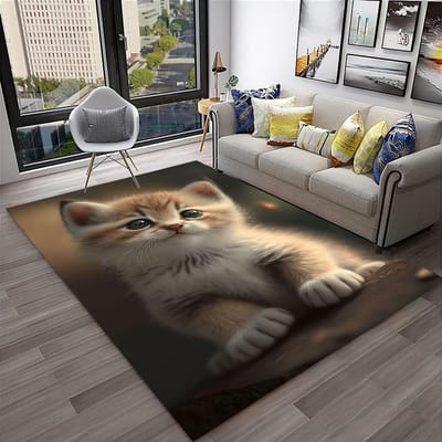 Chat Calico Mignon, Chat Garfield, Chat Persan, Tapis de Dessin Animé Ragdoll pour Maison Salon Chambre Canapé Décoration Paillasson, enfant Antidérapant 40x60cm