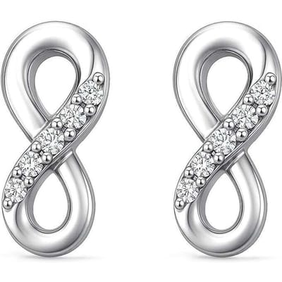 Vrouwen Infinity Oorbellen met Sprankels in 925 Sterling Zilver BIPE076