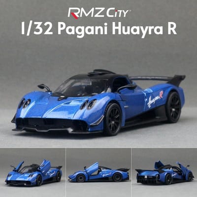 1/32 Pagani Huayra R Speelgoedauto Model Rmz City Diecast Metaal Miniatuur Super Sport Geluid & Licht Collectie Pull Back Cadeau Voor Jongens