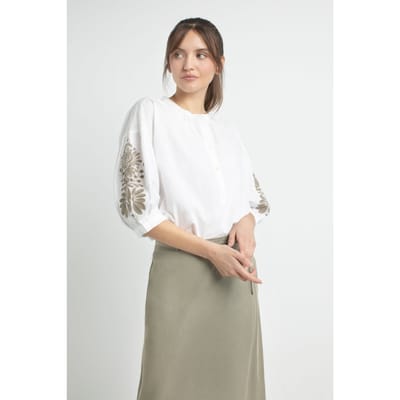Josephine & Co Johnny Blouse Light Olive Print Maat: 34 | Blouses Outlet | Dames | Wit