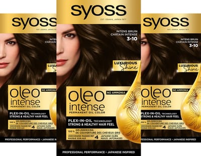 Syoss Oleo Intense - Haarverf - 3-10 - Intens Bruin - 115ml x 3