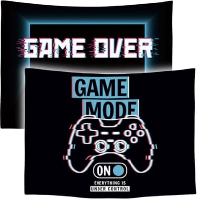 Ulticool Wandkleed Set van 2 - Controller Gaming Accesoires voor je Setup Kamer - voor Binnen - Wandtapijt Wanddoek Stof Poster Decoratie Houder ps5 Playstation Game Lamp Gadgets
