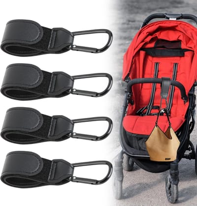 Stroller Hooks voor Bags - Universele Carabiner voor Pushchair - Pram Hooks voor Diaper Bags - 5kg Laadcapaciteit - Ideaal voor Scooter en Trailer
