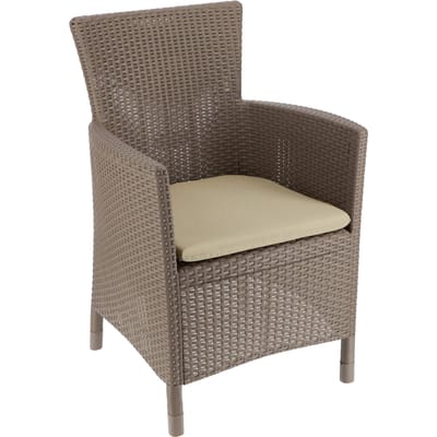 Tuinstoel Stoel voor Balkon Terras Comfortabel Allibert + Kussen Beige beige