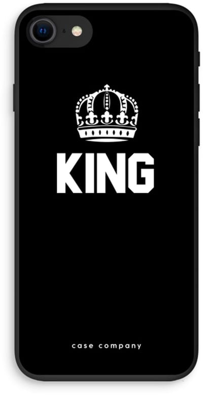 Case Company® - Hoesje geschikt voor iPhone SE 2020 hoesje - King zwart - Biologisch Afbreekbaar Telefoonhoesje - Bescherming alle Kanten en Schermrand