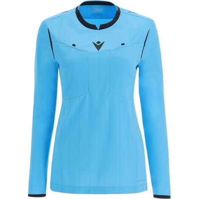 Macron Stephanie Scheidsrechtersshirt Lange Mouw Dames - Zwart / Fluor Turquoise | Maat: L