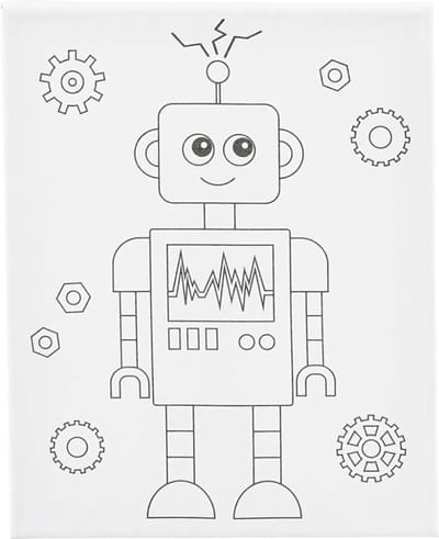 Creativ Company Painting Canvas with Print Robot - 24x30cm