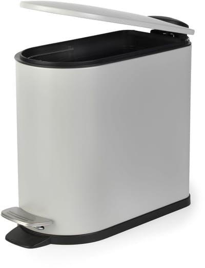 Pedaalemmer Badkamer - Afvalbak Toilet - Hygiënisch Afval - Zacht Sluitend Deksel - 5 Liter Capaciteit - Grijs