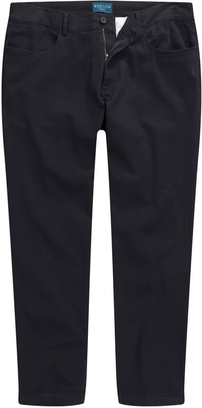 Boston Park - Heren - Broek van twill traveller-band 5-pocket regular fit - Donkermarine - Maat 70