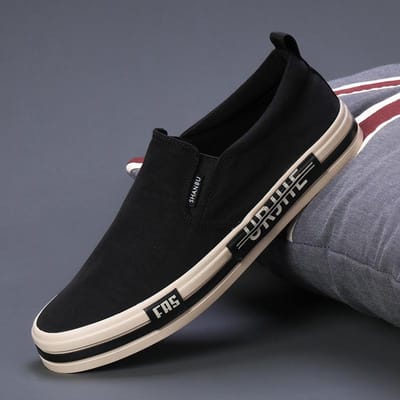 Lichtgewicht canvas herenschoenen Comfortabele laag uitgesneden gevulkaniseerde schoenen Heren Espadrille Antislip vrijetijdsschoenen Heren flats 40 black