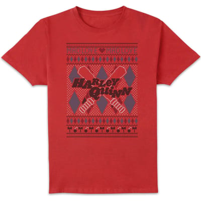 Harley Quinn Men's Christmas T-Shirt - Red - S