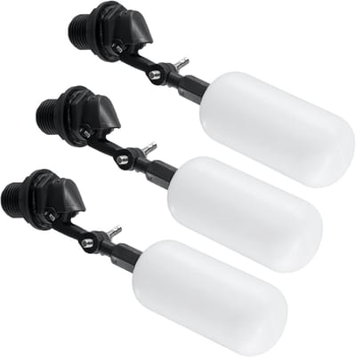 3 Stuks 1/2" Float Valve - Verstelbare Automatische Waterniveau Controleklep voor Tanks, Vijvers en Hydroponische Systemen
