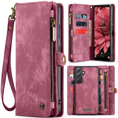 CaseMe Hoesje - Geschikt voor Samsung Galaxy A36 Hoesje - CaseMe 008 2-in-1 Book Case & Back Cover met Portemonnee - Pink