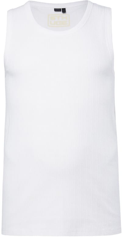 STHUGE - Heren - Tanktop structuur jersey - Sneeuwwit - Maat 3XL