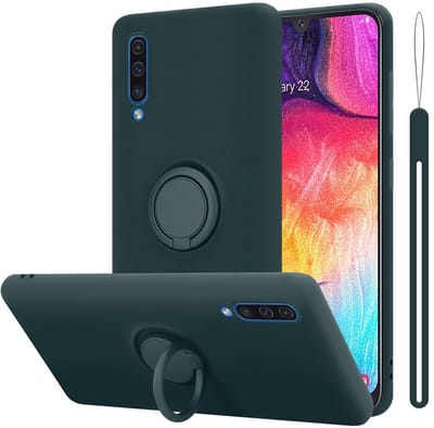 Cadorabo Hoesje geschikt voor Samsung Galaxy A50 4G / A50s / A30s in LIQUID GROEN - Beschermhoes van flexibel TPU silicone Case Cover met ring