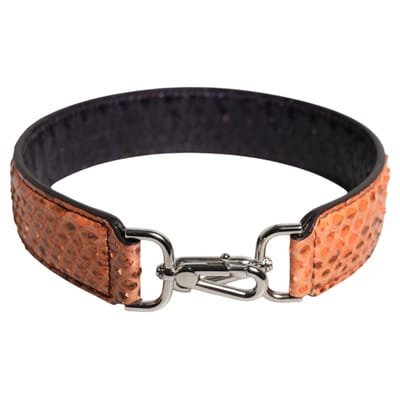 Zwart Beigekleurige Exotische Leren Tas Schouderband