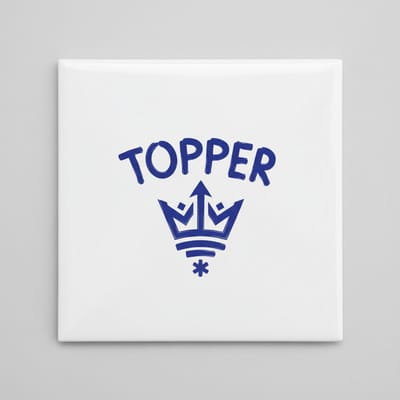 Topper Kroon Keramische Tegel – Nederlandse Compliment Tekst Minimalistische Wanddecoratie – 15 × 15 cm