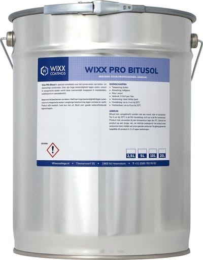 Wixx PRO Bitusol Zwart - 5L - Zwart