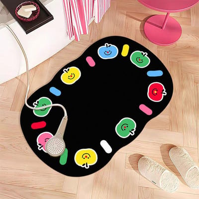 Tapis de Sol de Salle de Bain Chat Mignon Drôle Anomalies Tapis de Sol en Terre de Diatomée Tapis Absorbant Doux Tapis de Pied Toilettes Toilettes 40 * 60 (soft diatom mud) white