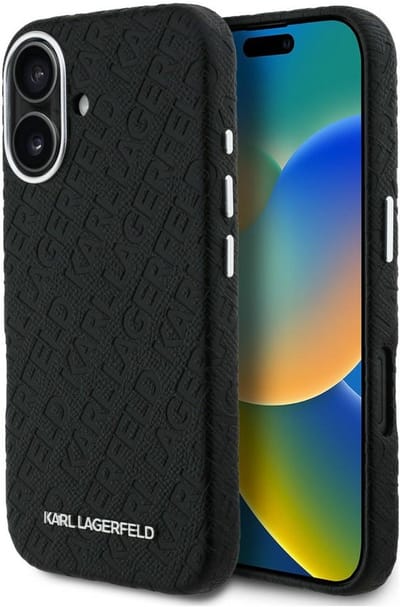 Karl Lagerfeld FW Stamped Karl MagSafe Hoesje voor iPhone 16 Zwart
