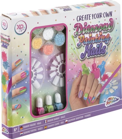 Diamond Painting Nagelstudio meisjes | Nagelstudio speelgoed | Nagelsalon Meisjes 6+ jaar | Nagellak Set - Nagellak kinderen - Diamond painting nagels meisjes
