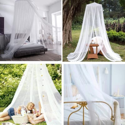 klamboe bed, tweepersoonsbed, grote bedhemel, insectenbescherming, opvouwbaar, draagbaar voor meisjes, thuis, tuin, balkon, camping, wit, 13 meter x 2,5 meter