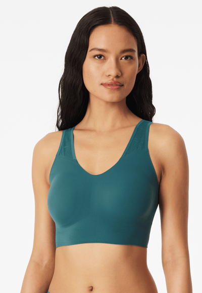 Naadloos bustier met uitneembare pads, kant, groen - Invisible Soft Lace 36