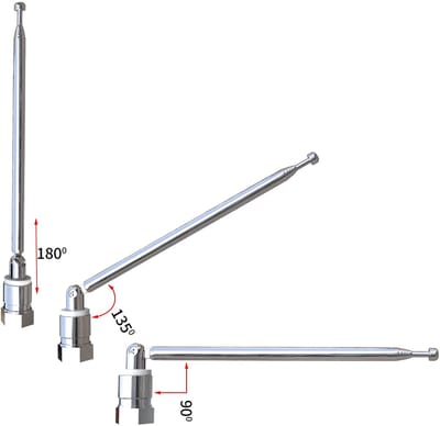 Dailygoods FM Radio Antenne - Telescopische Vervanging - Hoogwaardige Koper - 76cm - Geschikt voor Radio en TV - Inclusief Converters