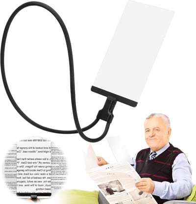 Handfree Vergrootglas 5X met Flexibele Gooseneck, Ideaal voor Lezen en Kleine Lettertypes, Handige Leeshulpmiddelen en Vergrootglazen voor Slechtzienden