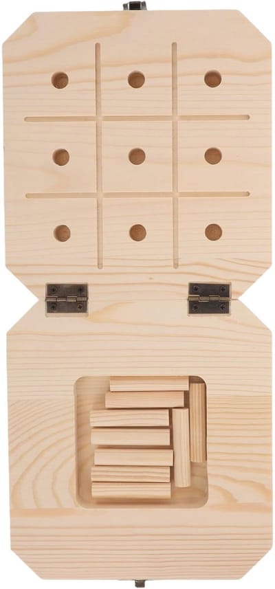 Sensorisch Bord Peuters - Houten Activiteit - Motoriek Trainen - Duurzame Houtconstructie - 17x17x4 CM - Beige