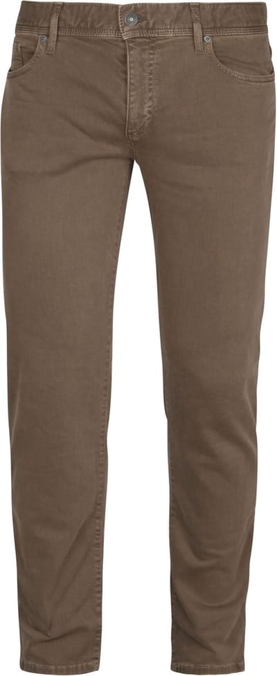 Alberto Pipe Broek Bruin - Maat W 35 - L 32 - Heren - Five-pocket broek