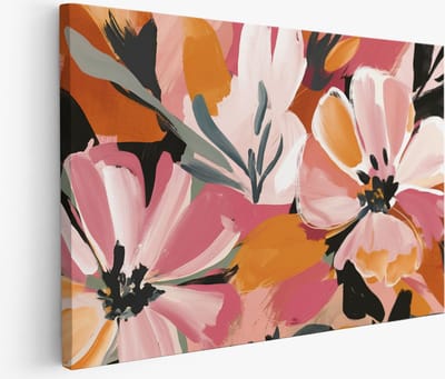 Saammp Muurcirkel Hout - Zachte Roze Bloemen - Abstract - Ø 90 - Wandcirkel - Wanddecoratie Cirkel - Muurdecoratie Woonkamer - Kantoor Decoratie