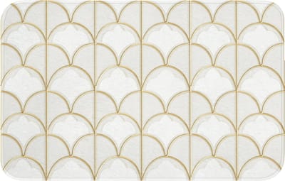 Badmat 80x50 cm - Antislip - Mozaïek - Bogen - Goud - Badmatten voor badkamer - Badkamermat - Douchemat - Badkamer mat
