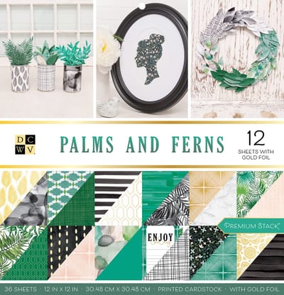 American Crafts: DCWV 30,5x30,5cm x36 palms and ferns (614337)