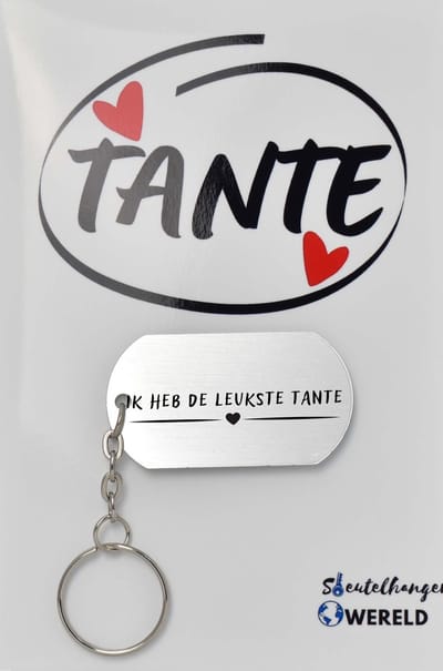 ik heb de leukste tante Sleutelhanger inclusief kaart - tante cadeau - Leuk kado voor je tante om te geven - 2.9 x 5.4CM