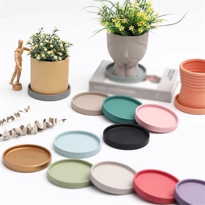 Keramische Plantenschotel - Bloempotbak Drip Tray - Planten Binnen Buiten - Lekvrij Wateropvangend - 13 cm - Groen