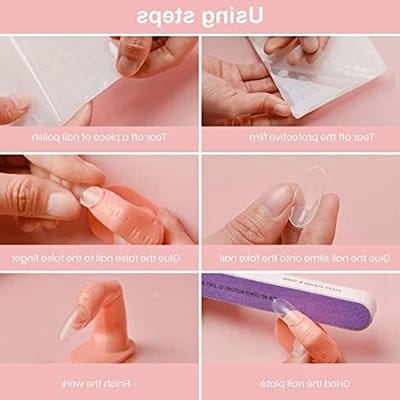 Nail Training Hand voor Acryl Nagels, Buigbare Manicure Hand met 500 Valse Nageltips, Nagel Putty en Nagelvijl voor Professionele Nagelkunst Oefening