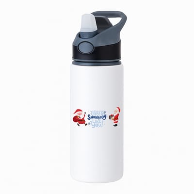 Hacebo® - Kerst there's snowbody like you waterfles met rietje zwart - Kerstmis - Kerst beker - winter - kerst - christmas - kerst cadeau - water fles - 650ML