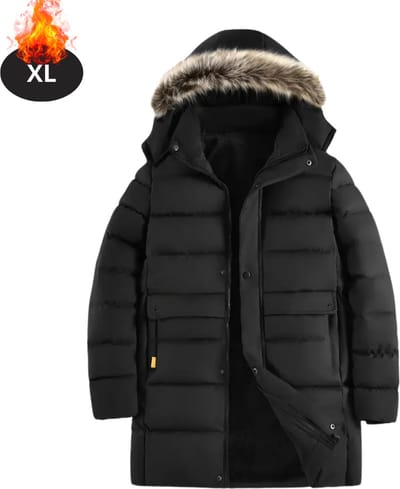 Livano Winterjas - Parka - Heren - Winter - Jas - Volwassen - Stijlvol - Zwart - XL