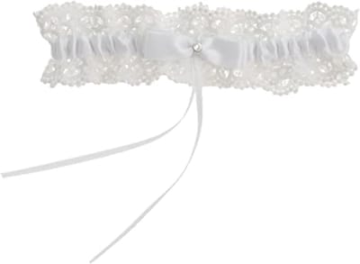 Elegante Vintage Kousenband van Kant voor Bruiloft - Zachte Elastische Kousenband als Cadeau voor de Bruid en Getuige in Wit