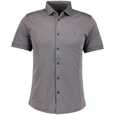 Ragman Overhemd Soft Knit Fine Polka Dot Pima Cotton Fabric Mix Leisteen / male